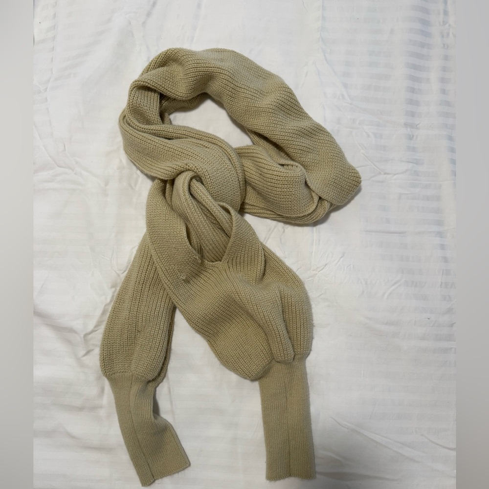 Cozy Knit Scarf With Sleeves